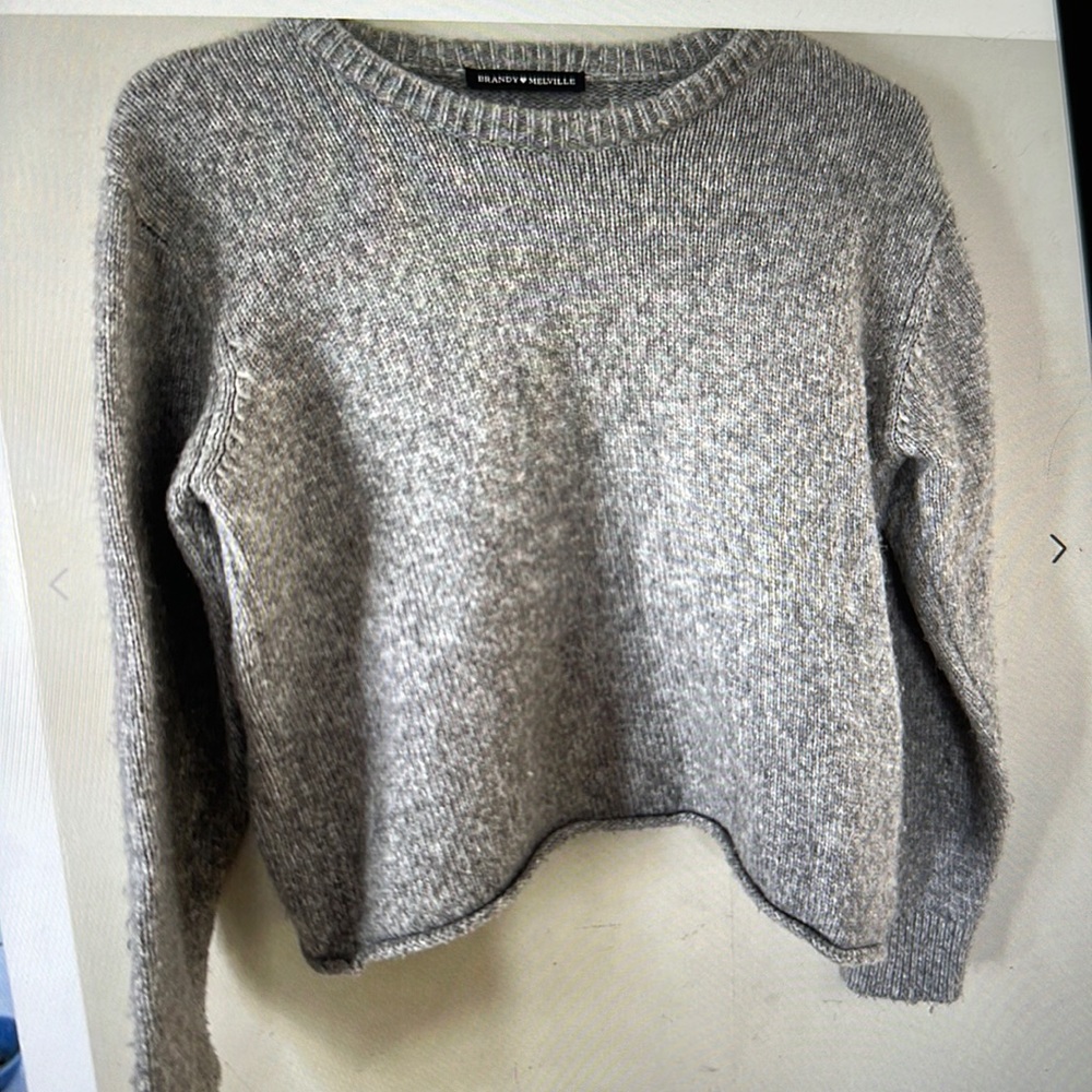 Brandy Melville super soft Corrina light grey sweater. Worn once.